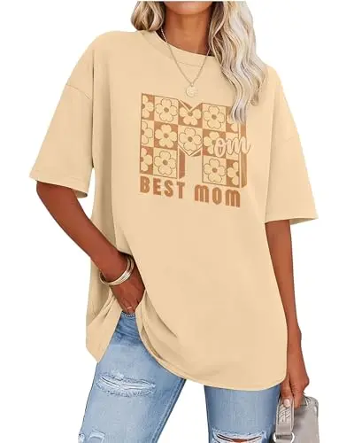 YTD Mom graphic t-shirt with floral checkered print
