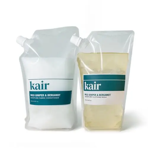 Kair Signature Refill Bundle with laundry wash and conditioner in wild juniper and bergamot