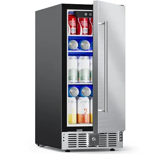 COWSAR 15 Inch Outdoor Beverage Refrigerator in stainless steel