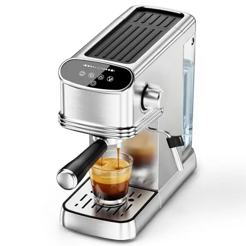COWSAR Compact 20 Bar Espresso Machine in stainless steel
