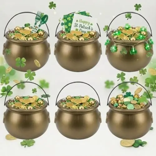 PMU 6-piece 8-inch plastic cauldron set, likely green